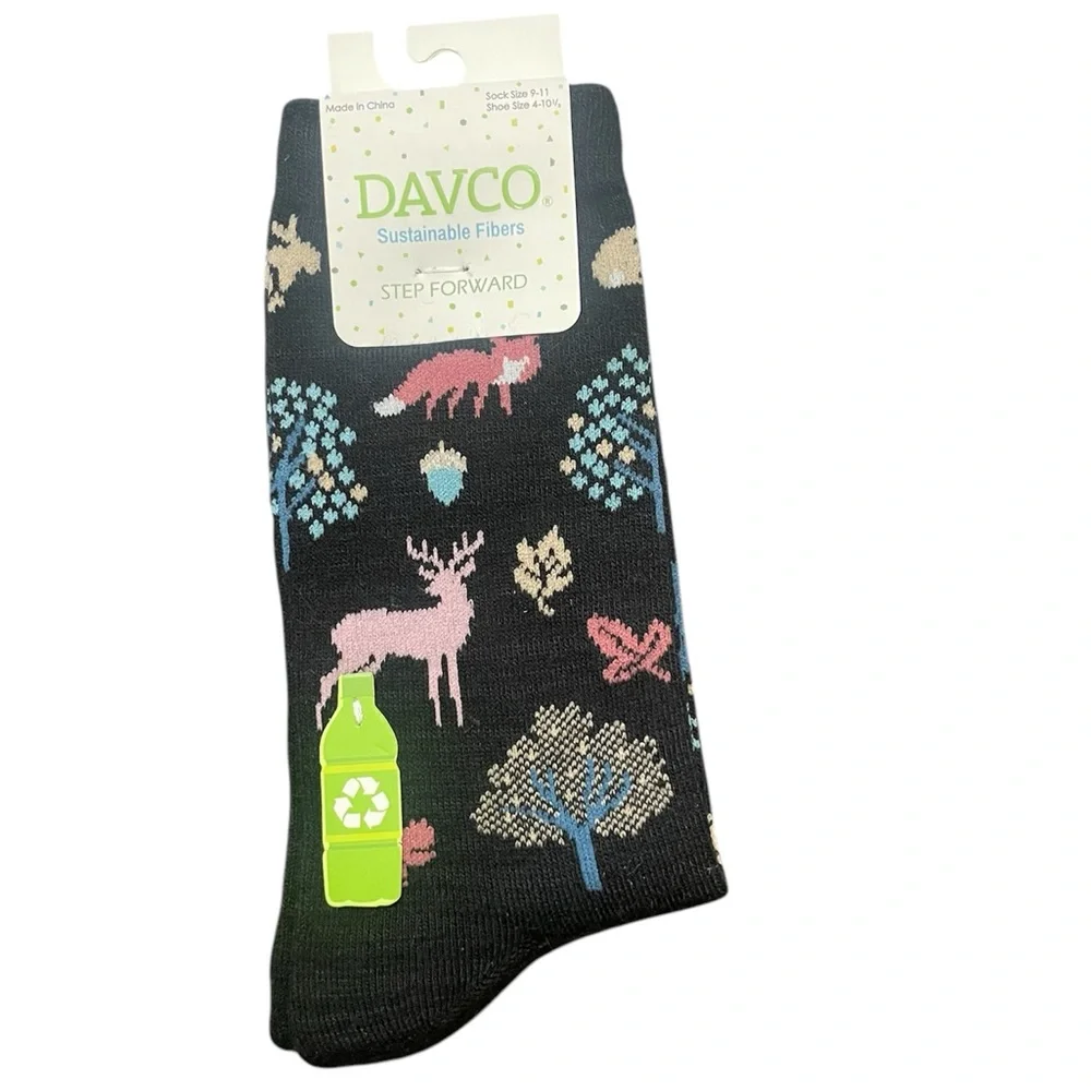 Black Fox and Deer Pattern Women’s Socks‎